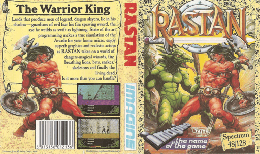 Rastan box art for ZX Spectrum